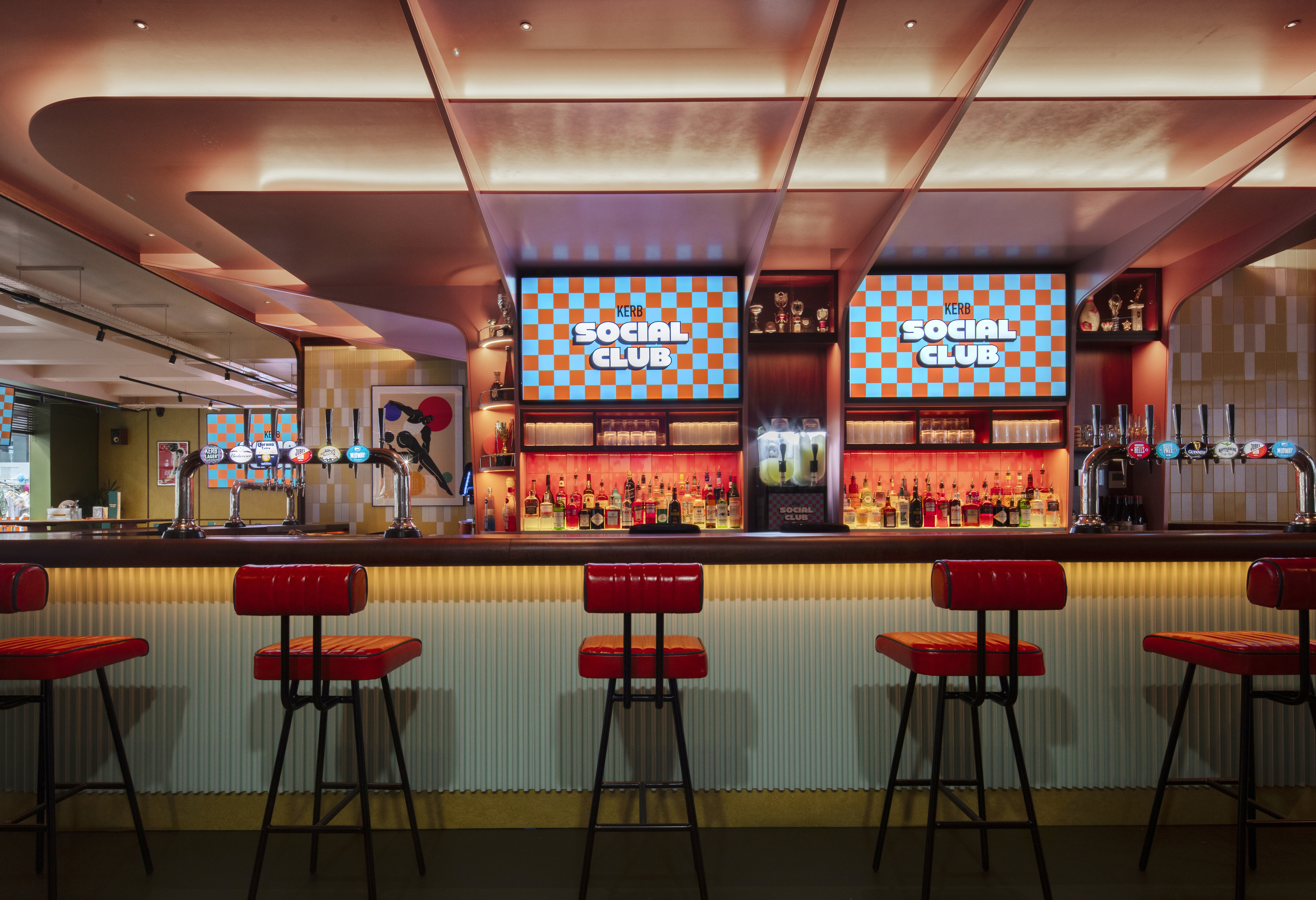 The club house Bar with screens